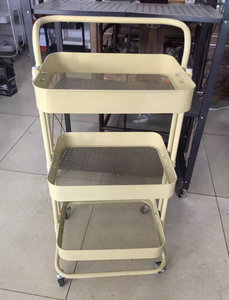 Chariot utilitaire multifonction <span class=keywords><strong>à</strong></span> 3 niveaux en acier inoxydable avec <span class=keywords><strong>grand</strong></span> espace de rangement et roues métalliques pour la maison, la cuisine et le rangement des chaussures - Product Image 2