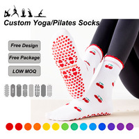Chaussettes de yoga respirantes antidérapantes avec logo personnalisé, faible MOQ, 100 % coton, pour le fitness, le sport, la danse, le Pilates