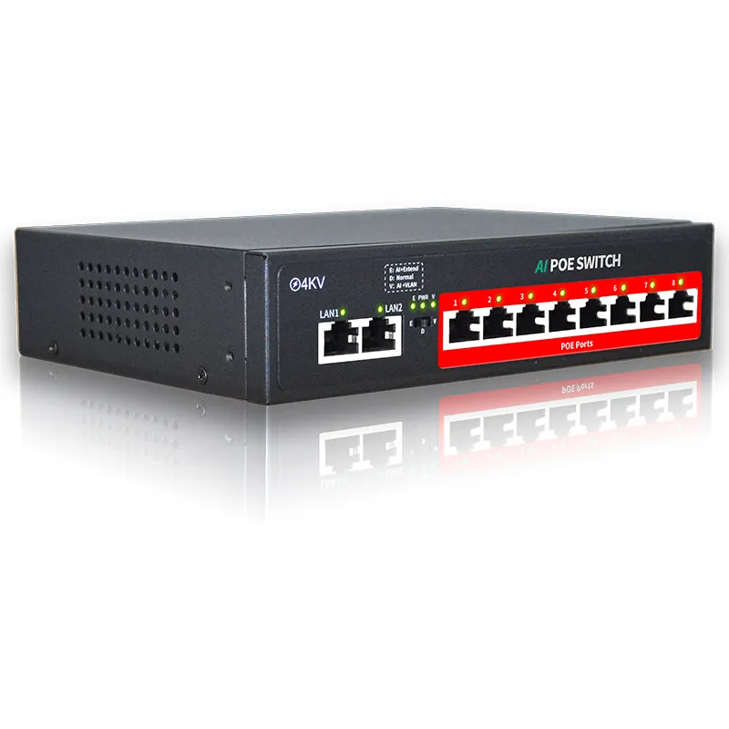 Sonoff — interrupteur de contrôle à 802 m OEM/ODM, avec <span class=keywords><strong>8</strong></span> Ports PoE + 2 upp, POE, 100, 3af/at, 120 mb/s, puissance intégrée 250 W, extension à m