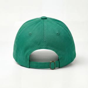 หมวกเบสบอลปักโลโก้ 6 แผง สีเขียว ผ้าฝ้ายฟอกทรงไม่แข็งแบบ Dad Hat - Product Image 4