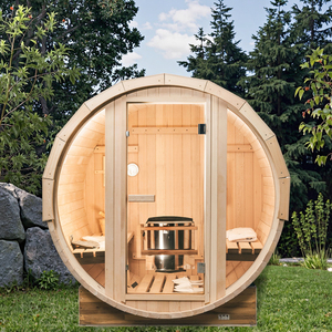 Phòng tắm hơi toàn cảnh 6 người cao cấp 180 ° nhìn cong, tuyết tùng đỏ Canada, có thể tùy chỉnh - Product Image 6