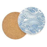 Produits personnalisés presse de transfert de chaleur Sublimation forme liège bois Coaster blancs rond Mdf