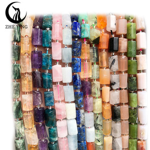 Zhe Ying 8*11mm <span class=keywords><strong>Perles</strong></span> Cylindriques en Pierre Naturelle <span class=keywords><strong>Bracelet</strong></span> <span class=keywords><strong>Perles</strong></span> Tubes à Trou Droit Facettées pour la Fabrication de Bijoux - Product Image 2