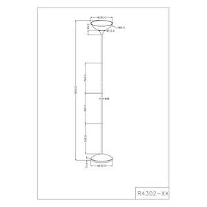 Lampada da terra in metallo E27 180 cm, ideale per illuminare spazi e decorare salotti o uffici. - Product Image 1