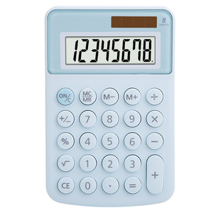 เครื่องคิดเลขตั้งโต๊ะพลังงานแสงอาทิตย์ 12 หลัก สีชมพู สวยงาม - Product Image 1