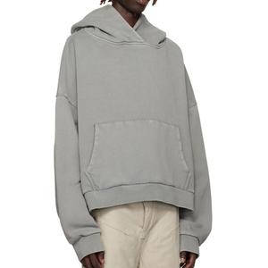 Prix d'usine, sweat à capuche personnalisé, grande taille, épaules tombantes, coupe ample, en molleton de coton, pour homme - Product Image 2