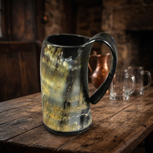 Juego de 5 Tazas de Cuerno de Buey Ecológicas B.S INTERNATIONAL con Tapa de Bambú, Aptas para Lavavajillas, Ligeras, para Cerveza/Vino, Ideales para Cumpleaños - Product Image 1