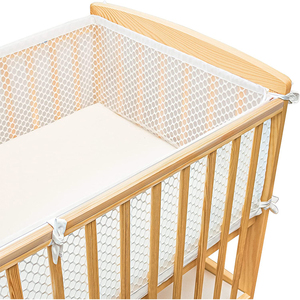 Protector de <span class=keywords><strong>cuna</strong></span> de bebé, juego de almohadillas protectoras de malla suave de algodón, transpirable, <span class=keywords><strong>para</strong></span> <span class=keywords><strong>cuna</strong></span> - Product Image 1