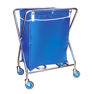 Cesto per Bucato Pieghevole 135 L Blu con Telaio in Acciaio e Ruote per Facile Trasporto - Product Image 2