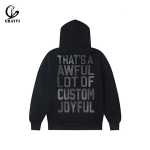Custom Heavyweight Streetwear Hoodie Men Letter Graphic <b>Hip</b> Hop Pullover Oversized Hoodie and Sweatshirt - Product Image 2