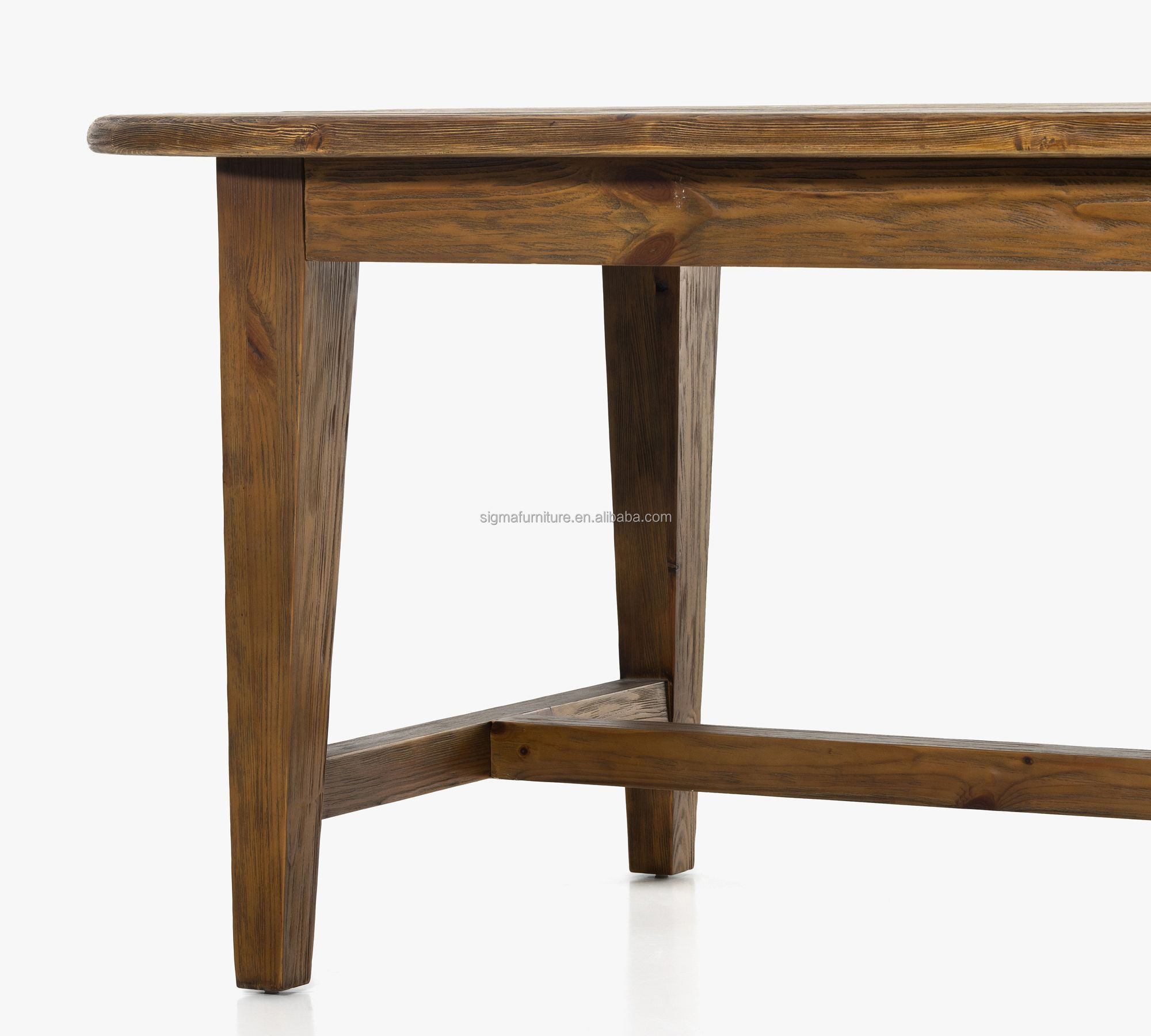 Hot sale fashion high end oval dining table rustic style farmhouse Villa dining table