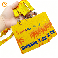 Cordons personnalisés en polyester imprimés avec porte-badge PVC pour événements, festivals, accès VIP, pass d'accès PDG et ensemble de cartes d'identité PVC personnalisées