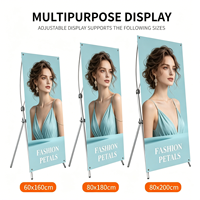 Support de bannière X personnalisé en gros, 24x63 pouces, support d'affiche robuste en fibre de verre, signalétique PET anti-ondulation