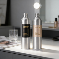 Bouteille pulvérisateur ronde en aluminium 200ml 300ml 500ml finition mate avec bouchon à vis pour le nettoyage, la maison, les voyages et les soins capillaires