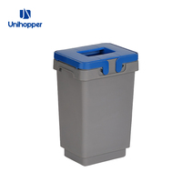 Unihopper-bine de plástico para almacenamiento de cocina, papelera rectangular para reciclaje de 8L, con asas