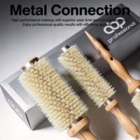 Peigne en bois avec tube en aluminium argenté, antistatique, pour démêler les cheveux, pour un usage quotidien, salon, maison, toilettage
