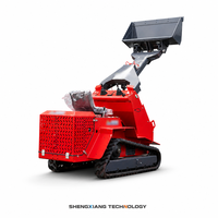 Compact Crawler Skid Steer Loader T490 0.1m3 Bucket 0-5km/h EPA/EURO5 Mini Track Loader untuk Pertanian, Kebun, dan Konstruksi