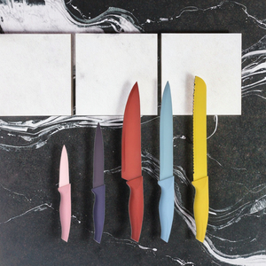 مطبخ مصنوع يدويًا من 6 قطع من الفولاذ المقاوم للصدأ مع شفرات ملونة يمكن التخلص منها مع ترميز ملون - Product Image 3