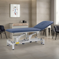 Table de Traitement Hydraulique Durable à 2 Sections, Lit de Massage et de Physiothérapie Moderne pour Clinicien, Salle de Sport Faciale