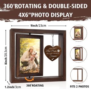 JUNJI 4x6 Rotating Wooden Picture Frame Dog Memorial <strong>Gifts</strong> <strong>for</strong> Loss Cat Bereavement <strong>Remembrance</strong> <strong>Gift</strong> <strong>Pet</strong> Caskets &amp; Urns - Product Image 6