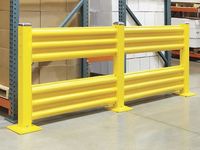 Barrière de sécurité routière à 2 nervures pour l'extérieur Barrière de route en acier 18 pouces, 42 pouces Poteaux à usage intensif 1ft-10ft Rails de protection à usage intensif