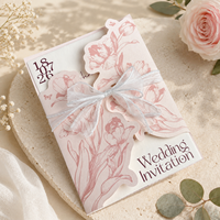 Invitation de mariage Muguet Premium Mat Découpée Pliable Personnalisable avec Impression de Noms pour Banquet et Papeterie Nuptiale