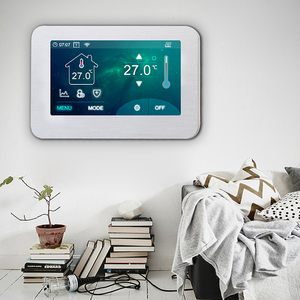 Avec <span class=keywords><strong>Google</strong></span> Home Alexa Tuya Dry Contact Smart Wifi Thermostat Pièces de chauffage par le sol Couleur Touch Voice Speaker Control - Product Image 6
