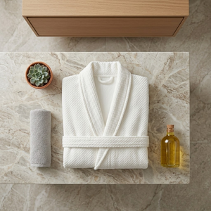 Peignoir <span class=keywords><strong>de</strong></span> <span class=keywords><strong>luxe</strong></span> en coton blanc, personnalisé, doux et <span class=keywords><strong>de</strong></span> qualité supérieure, idéal pour les chambres d'hôtel (vente en gros) - Product Image 1