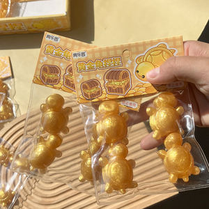 Jouet souple écologique en plastique en forme de petite tortue dorée à rebond lent pour soulager le stress, unisexe, à partir de 2 ans - Product Image 1
