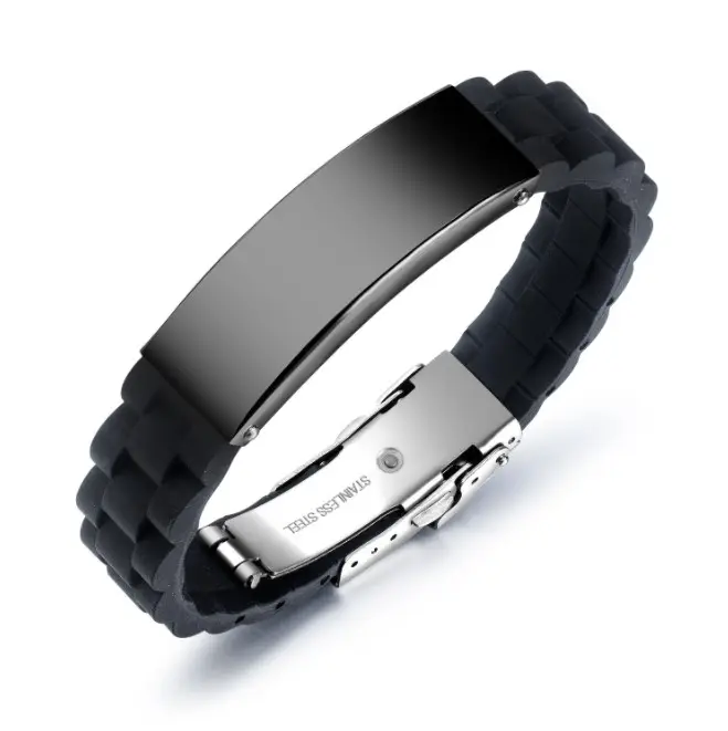 Custom Polsbandjes Zwart Siliconen Armband Mens Siliconen Armbanden