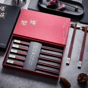 Chopstick Manufacturers Custom Logo Red Sandalwood Engraved Teak Wedding Chopstick Gifts Iron Wood Chinese Style Chopsticks