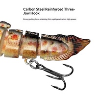Leurre dur en acier inoxydable multi-sections, simulation de poisson de boue, imprimé en 3D, neuf sections, avec hameçons, 12cm 19g, vente en gros