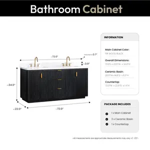 Homedee vietnam גודל גדול כהה אלון חדר אמבטיה יהירות - Product Image 3