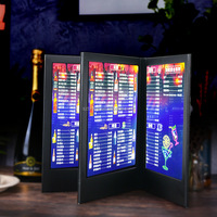 Boîte à lumière rétroéclairée pour Menu de Restaurant, boîte à lumière en cuir, couverture de Menu en cuir, livre de Menu rétroéclairé à LED