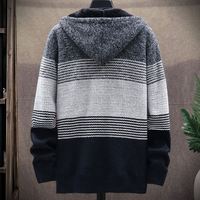 Nouveau chaud épaissi couleur correspondant décontracté à manches longues lâche coréen à capuche Cardigan vêtements hommes