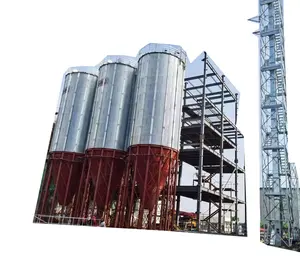 200T Serbuk Gergaji Chip Kayu Baja Silk Bins Kayu Pelet Baja Hopper Sistem Penyimpanan Silo