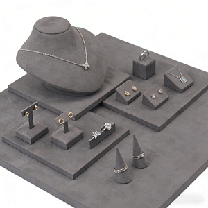 Expositor de Joyería de Microfibra Personalizado de Lujo, Juego de Soportes para Exhibición de Joyería - Product Image 1