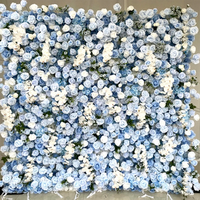 MoKtong Marineblaue Blumenwand-Kulisse mit 5D Künstlichen Seidenrosen für Formelle Abendveranstaltungen und Dinner-Party-Dekoration