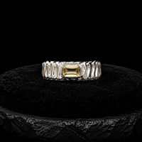 Bague Vintage en Argent avec Citrine Topaze à Effet Ondulé, Quartz de Guérison, Bijou de Luxe Tendance pour Femme