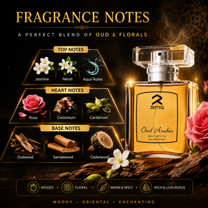 น้ำหอม Zesteq Oud Arabia Premium Oud Eau De Parfum 30 มล. กลิ่นหอมติดทนนานสำหรับทั้งชายและหญิง พร้อมกลิ่นไม้หอมอบอุ่นแบบตะวันออกและกลิ่นธรรมชาติ - Product Image 2
