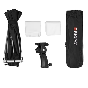Nouveau TRIOPO 55cm 65cm 90cm Octogone pliable en aluminium et nylon pour support de fixation, poignée, flash Speedlite pour <span class=keywords><strong>Godox</strong></span> <span class=keywords><strong>Yongnuo</strong></span> - Product Image 3