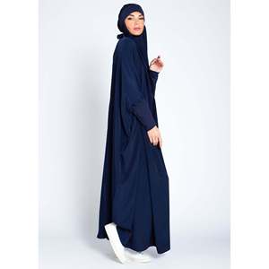 ชุดอาบายาแบบลำลองสองชิ้นสำหรับ jilbab สีน้ำเงินเครื่องแต่งกายสวดมนต์สีกรมท่าแบบมีระบายสำหรับฤดูร้อนฤดูหนาวไซส์เดียวเหมาะกับทุกคน - Product Image 3