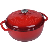 Casserole ronde en fonte émaillée, cocotte 23CM, 2.9L pour la cuisine à domicile, compatible avec les cuisinières électriques, à gaz et à induction