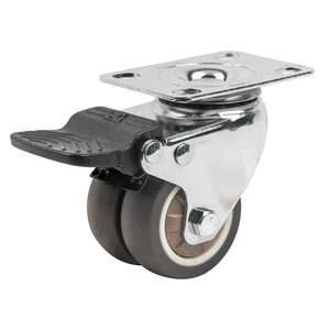Roulette chromée de 25mm de 1 pouce <span class=keywords><strong>pour</strong></span> les petites roues de frein pivotant de meubles et d'appareils - Product Image 4