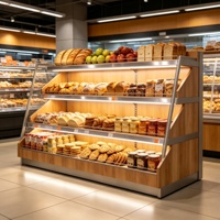 Kommerzielle Brotvitrine Maßgefertigte Bäckerei-Ausstellungsvitrine Gebäckständer für Einzelhandelsgeschäft-Dekoration