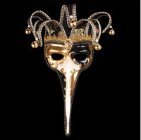 Masques antiques grecs et romains à demi-visage, masques vénitiens sculptés vintage pour fête, Halloween, mascarade, carnaval, produit en gros