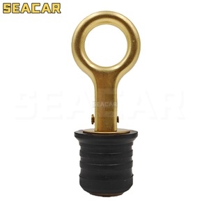 Bouchon de vidange de pont marin extensible en caoutchouc Seacar Brass Scupper Plug 1,25 pouce, quincaillerie marine pour bateau - Product Image 1