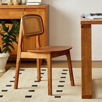 Chaise de restaurant Kaman vintage en rotin et bois massif, style médiéval, non pliable, pour usage commercial, mobilier de restaurant pour salons de thé