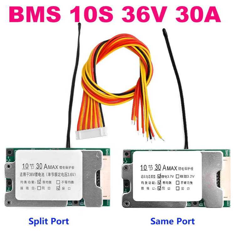 10S 36V 30A Li Ion Cell 18650 Battery Protection BMS PCB Board With Balance Function 10S 36V 30A Li Ion Cell 18650 Battery Protection BMS PCB Board With Balance Function