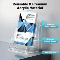 Porte-brochures en acrylique, présentoir de brochures pour la publicité, support pour dépliants, à fixer au mur ou sur comptoir